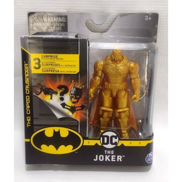 RARE BATMAN IN BOX MISTAKE DC The Joker gold action figure SPIN MASTER 2020 NEW - Picture 1 of 14